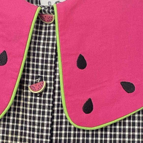 Austin & Ashley Gingham Sleeveless Dress Watermelon Applique Collar Girls Sz 6x - Picture 4 of 9